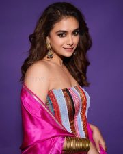 Dazzling Keerthy Suresh in a Rainbow Colour Lehenga Photos 04