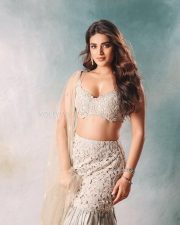Dazzling Nidhhi Agerwal in a Sterling Silver Floral Cutwork Lehenga Photos 02