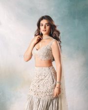 Dazzling Nidhhi Agerwal in a Sterling Silver Floral Cutwork Lehenga Photos 03