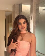 Dazzling Nidhhi Agerwal in an Off Shoulder Pink Bodycon Pictures 02