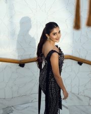 Dazzling Pooja Hegde in a Black Sleeveless Tweed Dress Pictures 03 Dazzling Pooja Hegde in a Black Sleeveless Tweed Dress Pictures 03
