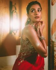 Dazzling Pooja Hegde in a Red Silk Saree at Anant Ambani and Radhika Merchant Sangeet Celebration Photos 01 Dazzling Pooja Hegde in a Red Silk Saree at Anant Ambani and Radhika Merchant Sangeet Celebration Photos 01