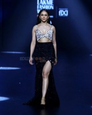 Dazzling Rakul Preet Singh in a Black and White Thigh Slit Gown walking the Ramp at Lakme Fashion Week Photos 02 Dazzling Rakul Preet Singh in a Black and White Thigh Slit Gown walking the Ramp at Lakme Fashion Week Photos 02