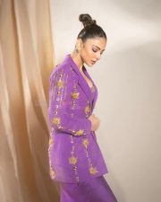 Dazzling Rakul Preet Singh in a Purple Silk Blazer with Thigh Slit Skirt Photos 03 Dazzling Rakul Preet Singh in a Purple Silk Blazer with Thigh Slit Skirt Photos 03