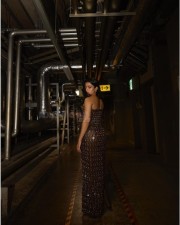Dazzling Rashmika Mandanna in a Metallic Golden Maxi Dress at Crunchyroll Anime Awards in Japan Pictures 03