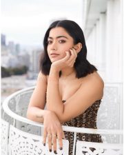 Dazzling Rashmika Mandanna in a Metallic Golden Maxi Dress at Crunchyroll Anime Awards in Japan Pictures 04