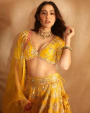 Dazzling Sara Ali Khan in a Yellow Lehenga Photos 02