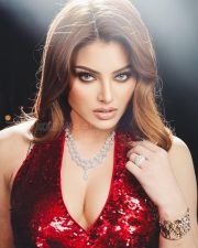 Dazzling Urvashi Rautela in a Shimmery Sequined Red Jumpsuit Pictures 03