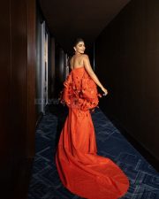 Deva Heroine Pooja Hegde in an Orange Sequined Gown Photos 07 Deva Heroine Pooja Hegde in an Orange Sequined Gown Photos 07