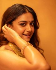 Diwali Beauty Keerthy Suresh in a Golden Yellow Saree Pictures 03