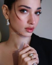 Do You Wanna Partner Actress Tamannaah Bhatia in a Black Long Sleeved Mini Dress Pictures 03