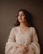 Dreamy Beauty Priya Prakash Varrier in a Beige Embroidered Kurta Photos 02