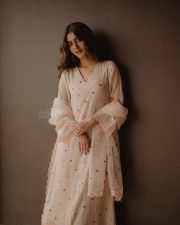 Dreamy Beauty Priya Prakash Varrier in a Beige Embroidered Kurta Photos 05