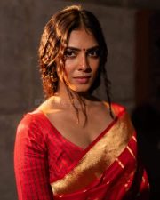 Dusky Sexy Beauty Malavika Mohanan in a Red Silk Saree Pictures 01 Dusky Sexy Beauty Malavika Mohanan in a Red Silk Saree Pictures 01