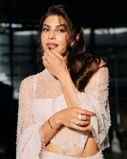 Elegant Actress Jacqueline Fernandez in a Pink Pearl Embellished Sheer Cape Gown Photos 02 Elegant Actress Jacqueline Fernandez in a Pink Pearl Embellished Sheer Cape Gown Photos 02