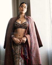 Elegant Janhvi Kapoor in a Beautiful Resham Saree with a Backless Full Sleeve Blouse Photos 02 Elegant Janhvi Kapoor in a Beautiful Resham Saree with a Backless Full Sleeve Blouse Photos 02