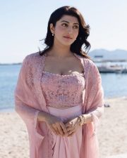 Elegant Pranitha Subhash in a Pastel Pink Lehenga at Cannes 2025 Photos 03