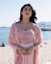Elegant Pranitha Subhash in a Pastel Pink Lehenga at Cannes 2025 Photos 05
