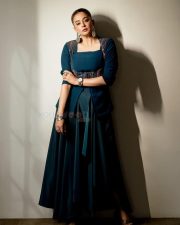 Elegant Priyamani in a Teal Blue Dress Photos 01