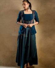 Elegant Priyamani in a Teal Blue Dress Photos 02