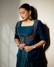 Elegant Priyamani in a Teal Blue Dress Photos 04