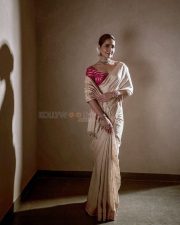 Elegant Raashi Khanna in a Gold Saree with Red Blouse Photos 06