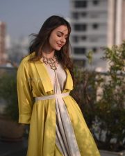 Elegant Rakul Preet Singh in a Grey Dress with a Yellow Jacket Photos 03 Elegant Rakul Preet Singh in a Grey Dress with a Yellow Jacket Photos 03