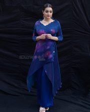 Elegant Trisha Krishnan in a Deep Purple Angarkha Kurta Set Photos 01
