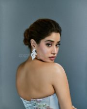 Elegant and Chic Janhvi Kapoor in an Off Shoulder Pastel Corset Dress Photos 01