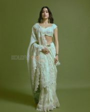 Enchanting Actress Janhvi Kapoor in a White Chikankari Lehenga Photos 06