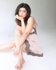 Enchanting Actress Pranitha Subhash in a Blush Pink Lace Slip Dress Photos 04
