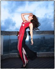 Enchanting Tamannaah Bhatia in a Red Sleeveless Gown with a Deep V Neckline Pictures 04
