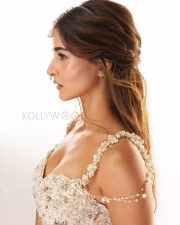 Ethereal Actress Ananya Panday in a White Pearl Embellished Bridal Lehenga Blouse with Maang Tikka Photos 02