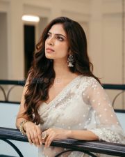 Ethereal Actress Malavika Mohanan in a White Organza Saree Photos 04 Ethereal Actress Malavika Mohanan in a White Organza Saree Photos 04