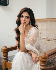 Ethereal Actress Malavika Mohanan in a White Organza Saree Photos 05 Ethereal Actress Malavika Mohanan in a White Organza Saree Photos 05