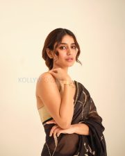 Ethereal Actress Priya Prakash Varrier in a Black Gold Leaf Embroidered Saree Photos 01 Ethereal Actress Priya Prakash Varrier in a Black Gold Leaf Embroidered Saree Photos 01