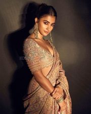 Ethereal Pooja Hegde in a Multi Coloured Saree with an Embroidered Blouse Photos 03 Ethereal Pooja Hegde in a Multi Coloured Saree with an Embroidered Blouse Photos 03