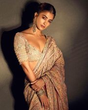 Ethereal Pooja Hegde in a Multi Coloured Saree with an Embroidered Blouse Photos 04 Ethereal Pooja Hegde in a Multi Coloured Saree with an Embroidered Blouse Photos 04