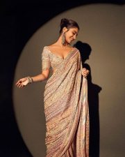 Ethereal Pooja Hegde in a Multi Coloured Saree with an Embroidered Blouse Photos 05 Ethereal Pooja Hegde in a Multi Coloured Saree with an Embroidered Blouse Photos 05
