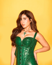 Fiery Raashii Khanna Cleavage in a Green Snake Print Corset Top And Pencil Skirt Set Photos 10