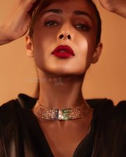 Flawless Malaika Arora in a Black Organza Shawl Collar Wrap Dress Photos 08 Flawless Malaika Arora in a Black Organza Shawl Collar Wrap Dress Photos 08