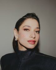 Glam Beauty Tamannaah Bhatia in a Striking Denim Bodycon Dress Photos 02