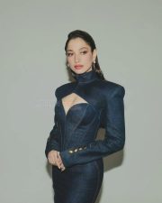 Glam Beauty Tamannaah Bhatia in a Striking Denim Bodycon Dress Photos 03