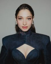 Glam Beauty Tamannaah Bhatia in a Striking Denim Bodycon Dress Photos 04