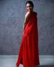 Glam Priya Prakash Varrier in a Maroon Sleeveless Dress Pictures 01