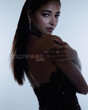 Glamorous Actress Ananya Panday in a Black Sequined Halterneck Gown Photos 07