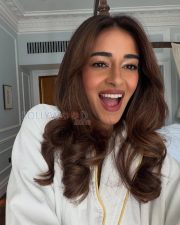 Glamorous Actress Ananya Panday in a Red Bustier Dress Photos 04