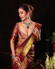 Glamorous Actress Payal Rajput in a Maroon Silk Saree Photos 03 Glamorous Actress Payal Rajput in a Maroon Silk Saree Photos 03