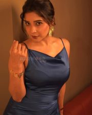 Glamorous Actress Sakshi Agarwal in a navy silk dress Photos 01 Glamorous Actress Sakshi Agarwal in a navy silk dress Photos 01