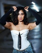 Glamorous Deepti Sati in a White Tie Corset Top with Denim Pant Photos 04